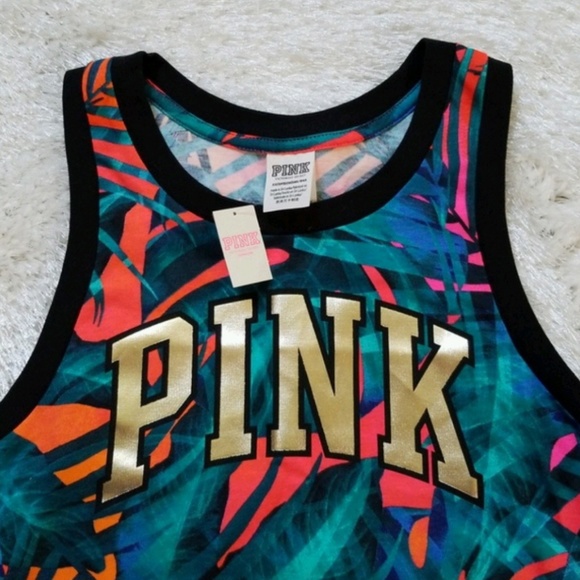 ⬇️ Victoria's Secret PINK muscle tank top palm XS - Picture 2 of 7